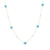 Thumbnail Image 1 of Turquoise & Diamond Station Necklace 1/20 ct tw 10K Yellow Gold 18&quot;