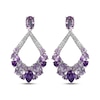 Thumbnail Image 2 of Pear, Oval & Round-Cut Amethyst & White Lab-Created Sapphire Chandelier Drop Earrings Sterling Silver