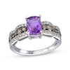 Thumbnail Image 1 of Le Vian Chocolate Waterfall Cushion-Cut Amethyst Ring 5/8 ct tw Diamonds 14K Vanilla Gold