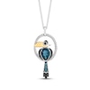 Thumbnail Image 0 of Disney Treasures The Lion King "Zazu" London Blue Topaz & Diamond Necklace 1/10 ct tw Sterling Silver & 10K Yellow Gold 19"