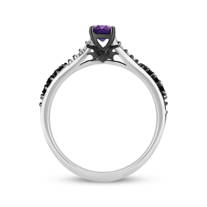 Disney Treasures The Nightmare Before Christmas Cushion-Cut Amethyst & Diamond Ring 1/15 ct tw Sterling Silver