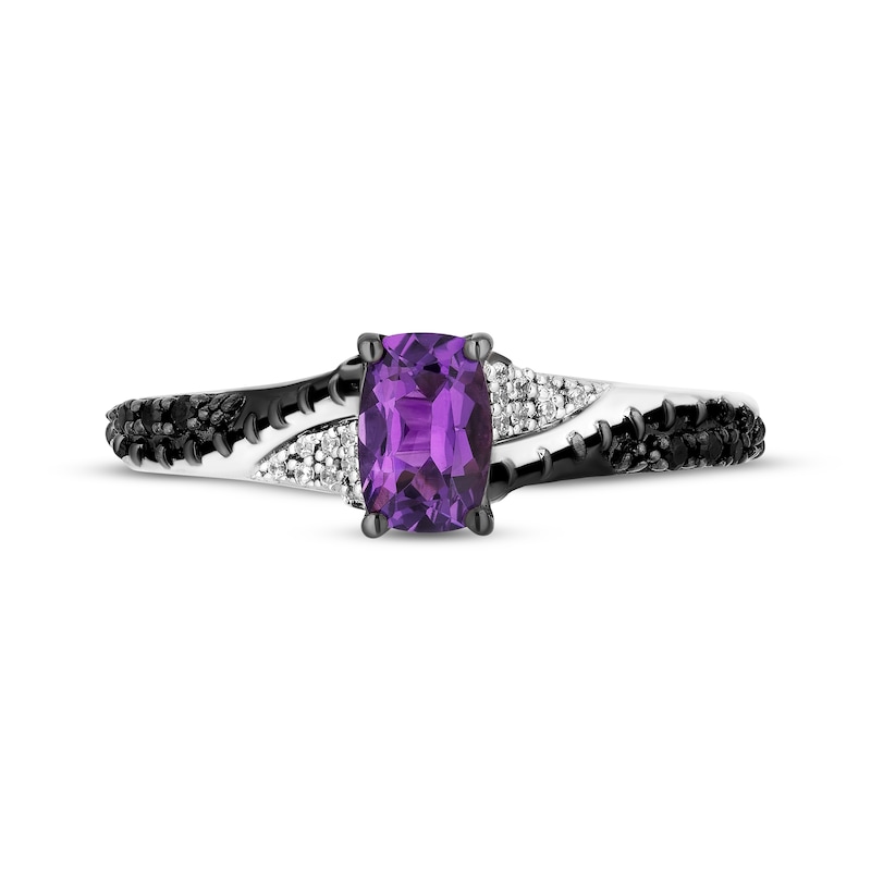 Disney Treasures The Nightmare Before Christmas Cushion-Cut Amethyst & Diamond Ring 1/15 ct tw Sterling Silver