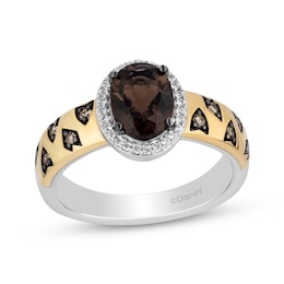 Disney Treasures The Lion King Oval-Cut Smoky Quartz & Diamond Ring 1/6 ct tw Sterling Silver & 10K Yellow Gold