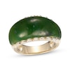 Thumbnail Image 1 of Nephrite Jade & Diamond Ring 1/10 ct tw 14K Yellow Gold