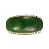 Thumbnail Image 3 of Nephrite Jade & Diamond Ring 1/10 ct tw 14K Yellow Gold