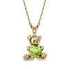Thumbnail Image 1 of Heart-Shaped Peridot Teddy Bear Necklace 14K Yellow 18"