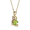 Thumbnail Image 2 of Heart-Shaped Peridot Teddy Bear Necklace 14K Yellow 18"