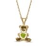 Thumbnail Image 3 of Heart-Shaped Peridot Teddy Bear Necklace 14K Yellow 18"