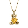 Thumbnail Image 0 of Heart-Shaped Citrine Teddy Bear Necklace 14K Yellow Gold 18"