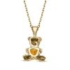 Thumbnail Image 2 of Heart-Shaped Citrine Teddy Bear Necklace 14K Yellow Gold 18"