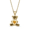 Thumbnail Image 3 of Heart-Shaped Citrine Teddy Bear Necklace 14K Yellow Gold 18&quot;