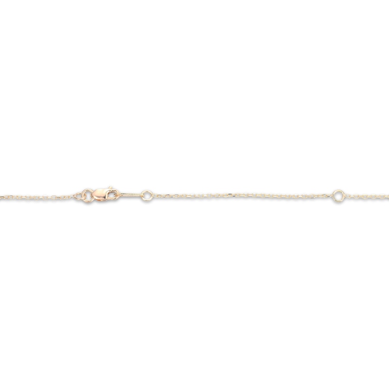Main Image 4 of Marquise-Cut Swiss Blue Topaz & Diamond Frame Necklace 1/5 ct tw 10K Yellow Gold 18&quot;
