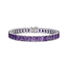 Thumbnail Image 1 of Emerald-Cut Amethyst Line Bracelet Sterling Silver 7.25&quot;