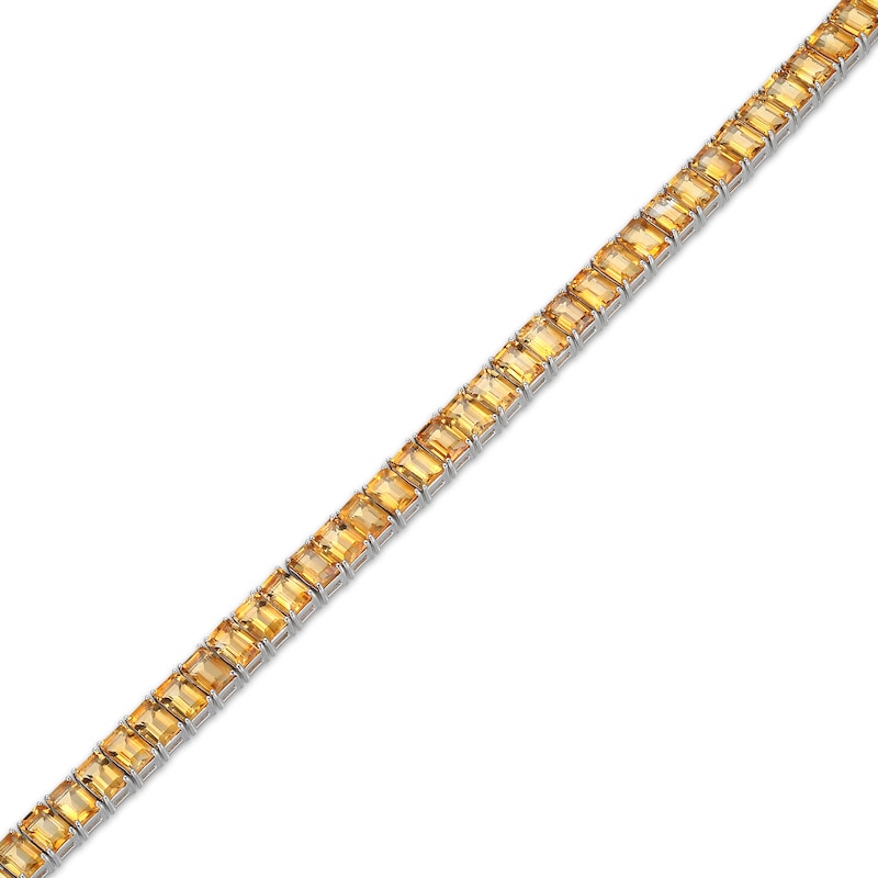Main Image 2 of Emerald-Cut Citrine Line Bracelet Sterling Silver 7.25&quot;