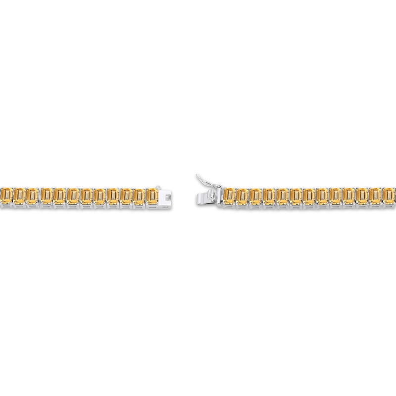Main Image 3 of Emerald-Cut Citrine Line Bracelet Sterling Silver 7.25&quot;