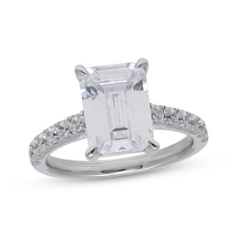 Lab-Grown Diamonds Emerald-Cut Engagement Ring 4-1/2 ct tw 14K White Gold