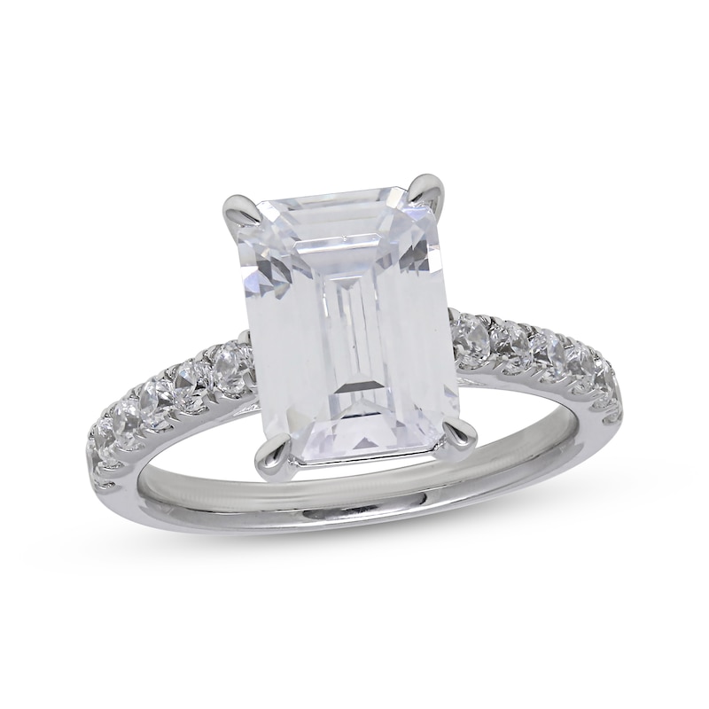Main Image 1 of Lab-Grown Diamonds Emerald-Cut Engagement Ring 4-1/2 ct tw 14K White Gold