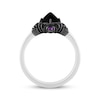 Thumbnail Image 3 of Disney Treasures Hocus Pocus Black Onyx, Diamond & Amethyst Moon Ring 1/6 ct tw Sterling Silver