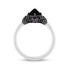 Thumbnail Image 2 of Disney Treasures Hocus Pocus Black Onyx, Diamond & Amethyst Moon Ring 1/6 ct tw Sterling Silver