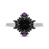 Thumbnail Image 4 of Disney Treasures Hocus Pocus Black Onyx, Diamond & Amethyst Moon Ring 1/6 ct tw Sterling Silver