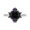 Thumbnail Image 3 of Disney Treasures Hocus Pocus Black Onyx, Diamond & Amethyst Moon Ring 1/6 ct tw Sterling Silver