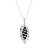 Thumbnail Image 3 of Marquise-Cut Black Agate & White Lab-Created Sapphire Necklace Sterling Silver 18&quot;