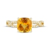 Thumbnail Image 2 of Cushion-Cut Citrine & Diamond Twist Shank Ring 1/6 ct tw 10K Yellow Gold