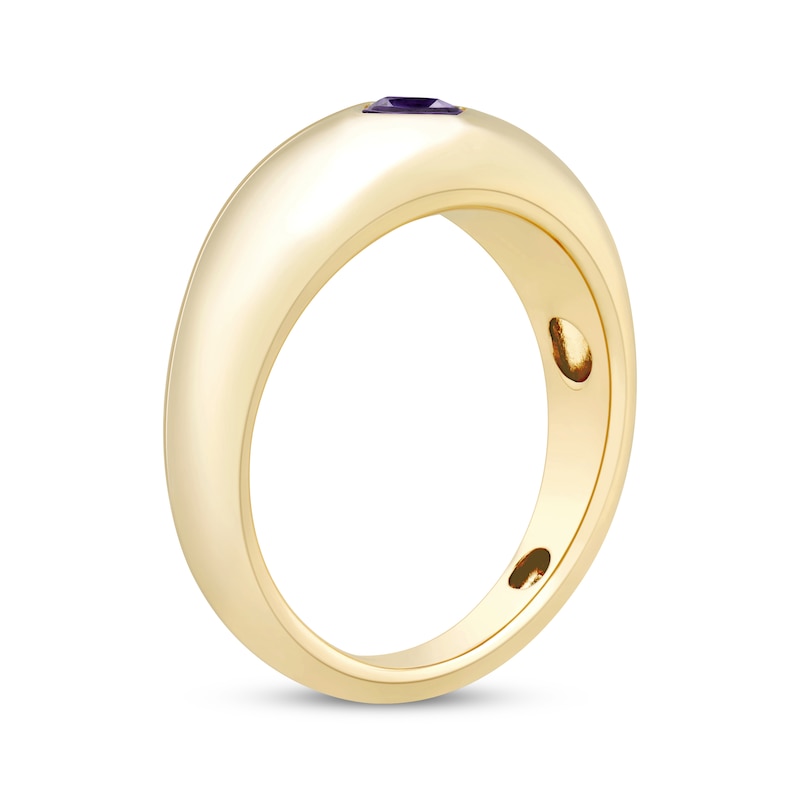 Main Image 2 of Square-Cut Amethyst Dome Ring 10K Yellow Gold