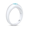Thumbnail Image 2 of Oval-Cut Swiss Blue Topaz Dome Ring 10K White Gold