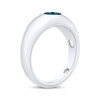 Thumbnail Image 2 of Oval-Cut London Blue Topaz Dome Ring 10K White Gold