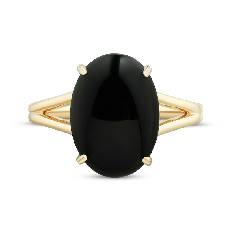 Main Image 3 of Oval-Cut Black Onyx Ring 10K Yellow Gold