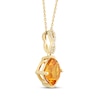 Thumbnail Image 2 of Cushion-Cut Citrine & Diamond Twist Necklace 1/20 ct tw 10K Yellow Gold 18"