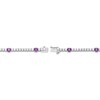 Thumbnail Image 3 of Amethyst & White Lab-Created Sapphire Line Bracelet Sterling Silver 7.25&quot;