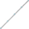 Thumbnail Image 2 of Aquamarine & White Lab-Created Sapphire Line Bracelet Sterling Silver 7.25&quot;