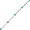 Thumbnail Image 2 of Swiss Blue Topaz & White Lab-Created Sapphire Line Bracelet Sterling Silver 7.25&quot;