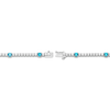 Thumbnail Image 3 of Swiss Blue Topaz & White Lab-Created Sapphire Line Bracelet Sterling Silver 7.25&quot;