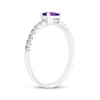 Thumbnail Image 2 of Baguette-Cut Amethyst & White Lab-Created Sapphire Ring Sterling Silver