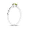 Thumbnail Image 2 of Baguette-Cut Peridot & White Lab-Created Sapphire Ring Sterling Silver