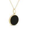 Thumbnail Image 3 of Black Onyx & Diamond Cross Medallion Necklace 1/20 ct tw 10K Yellow Gold 18&quot;