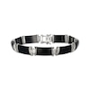 Thumbnail Image 1 of Rectangular Black Agate Link Bracelet Sterling Silver 7.25&quot;