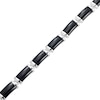 Thumbnail Image 2 of Rectangular Black Agate Link Bracelet Sterling Silver 7.25&quot;
