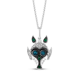Star Wars Greedo Multi-Gemstone & Diamond Necklace 1/20 ct tw Sterling Silver 18"