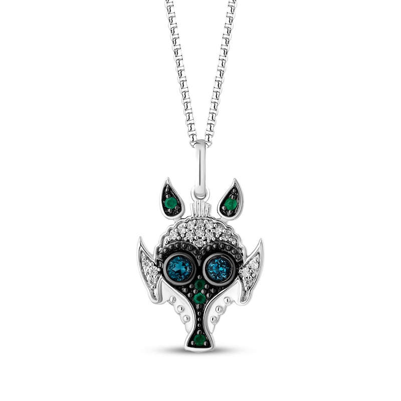 Main Image 1 of Star Wars Greedo Multi-Gemstone & Diamond Necklace 1/20 ct tw Sterling Silver 18&quot;