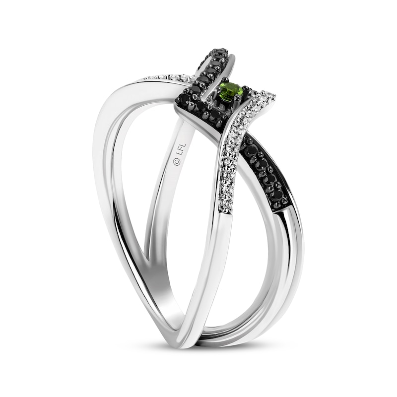 Main Image 2 of Star Wars Luke Skywalker Chrome Diopside, Black & White Diamond Ring 1/5 ct tw Sterling Silver