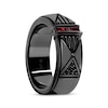Thumbnail Image 2 of Star Wars Darth Vader Baguette-Cut Garnet & Black Diamond Ring 1/8 ct tw Sterling Silver