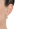 Thumbnail Image 3 of Hollow Oval Puff Hoop Earrings 10K Yellow Gold