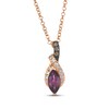 Thumbnail Image 1 of Le Vian Marquise-Cut Rhodolite Garnet Necklace 1/8 ct tw Diamonds 14K Strawberry Gold 19&quot;
