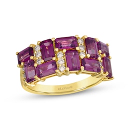 Le Vian Venetian Mosaic Octagon-Cut Rhodolite Garnet Ring 1/5 ct tw Diamonds 14K Honey Gold