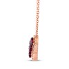 Thumbnail Image 2 of Le Vian Waterfall Oval-Cut Rhodolite Garnet Necklace 1/3 ct tw Diamonds 14K Strawberry Gold 19&quot;