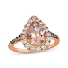 Thumbnail Image 1 of Le Vian Pear-Shaped Morganite Ring 1/2 ct tw Diamonds 14K Strawberry Gold